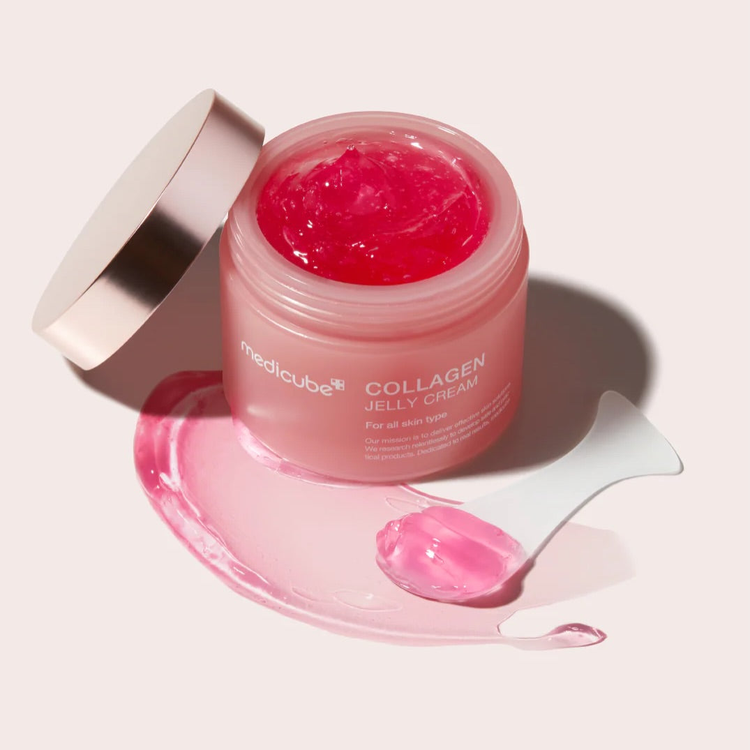 Medicube Collagen Niacinamide Jelly Cream evening out skin tone and supporting hydration with niacinamide.