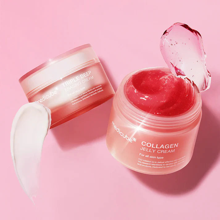 Medicube Collagen Swirl Duo Kit improving skin firmness and elasticity with daily use.