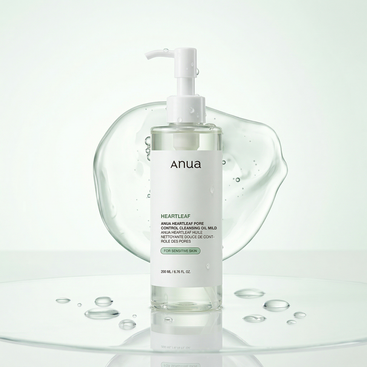 Anua Heartleaf Pore Control Cleansing Oil rinsing clean with a lightweight, non-greasy finish.