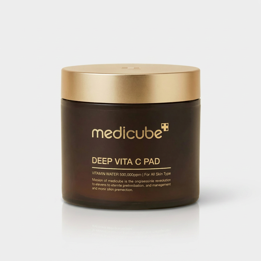 Medicube Vitamin C Brightening Pads visibly fading dark spots and hyperpigmentation.
