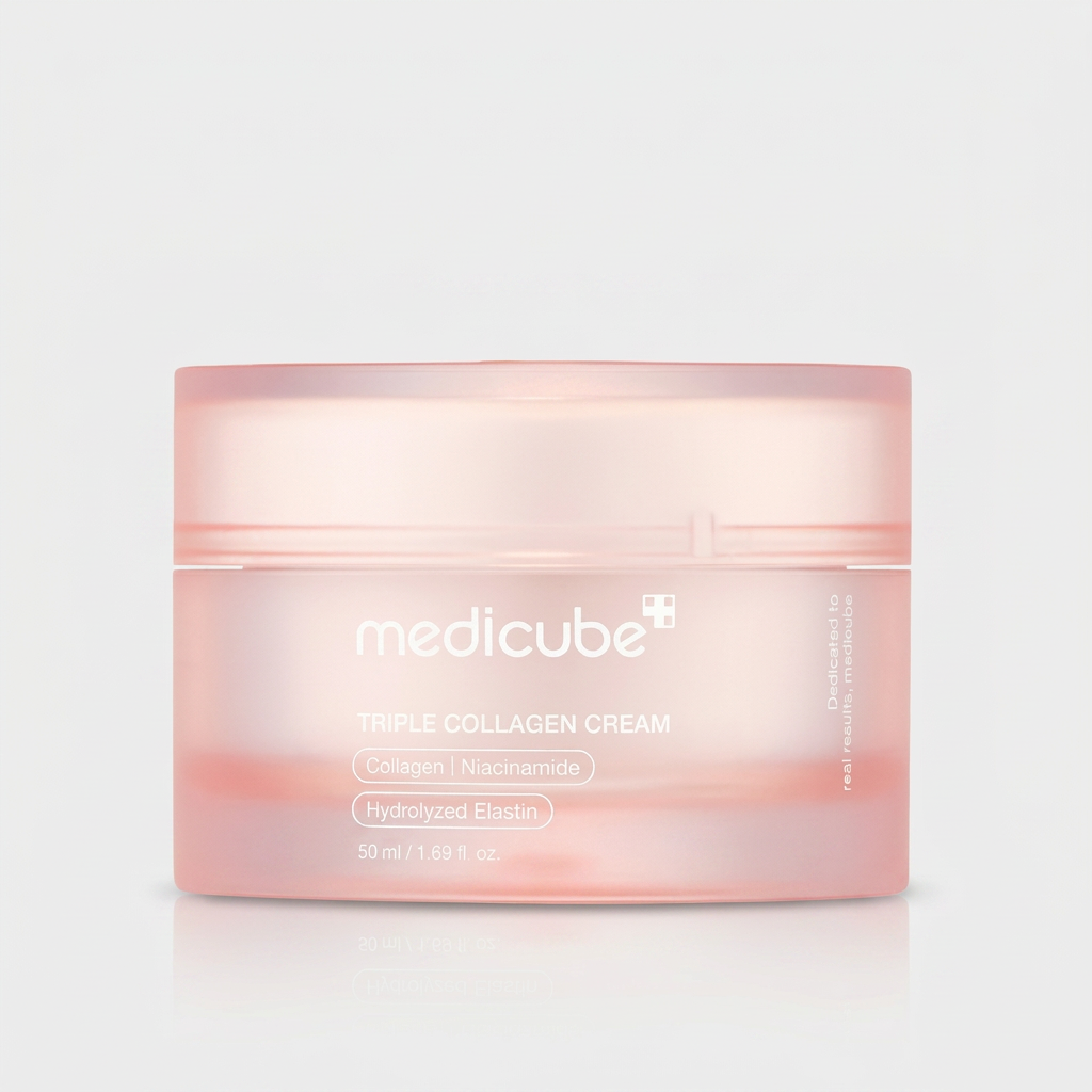 Medicube Triple Collagen Cream improving skin firmness and elasticity with regular use.