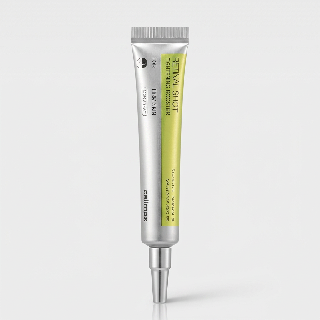 Celimax Vita A Retinal Shot Tightening Booster targeting wrinkles, enlarged pores, and uneven texture.