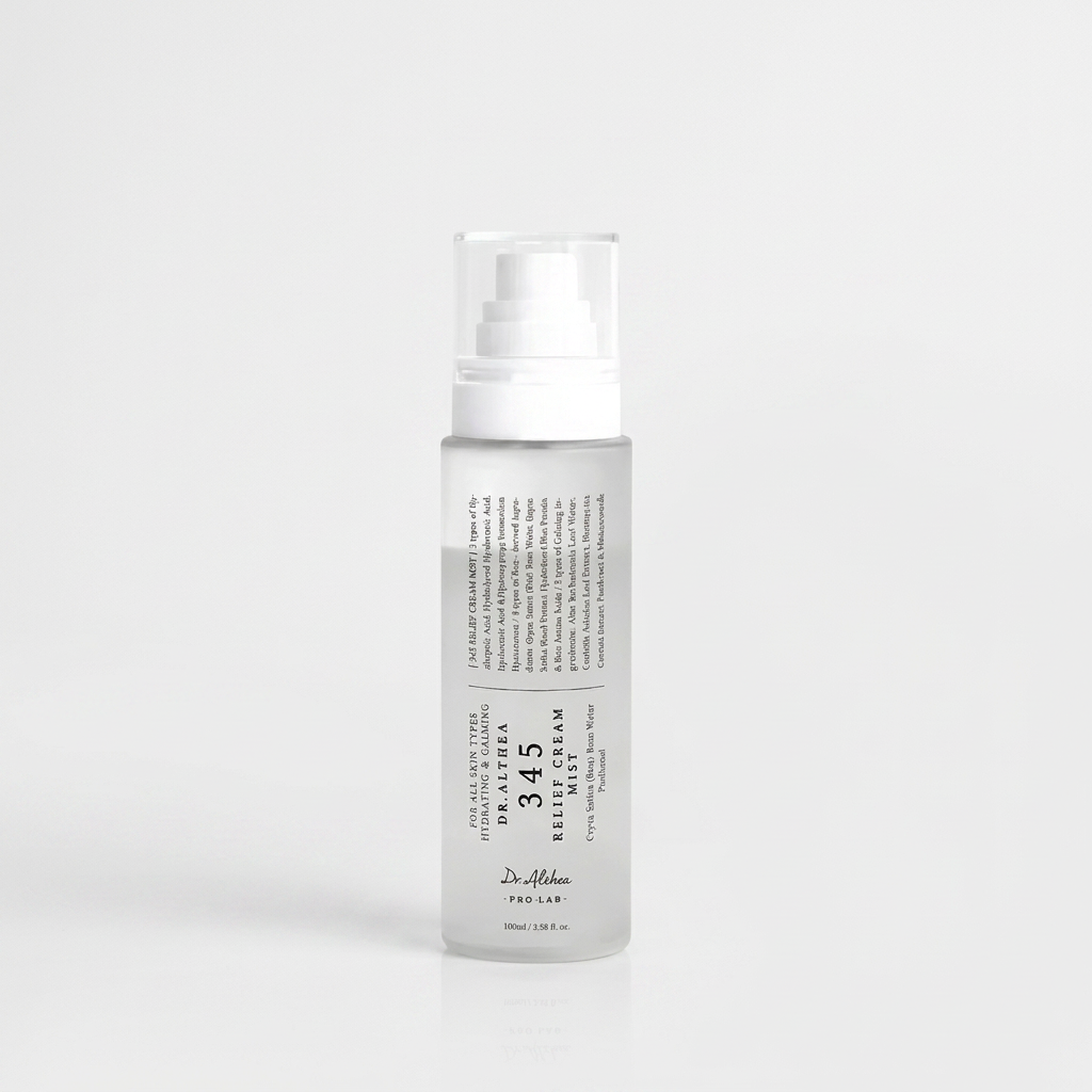 345 Relief Cream Mist instantly refreshing, hydrating, and soothing the skin.