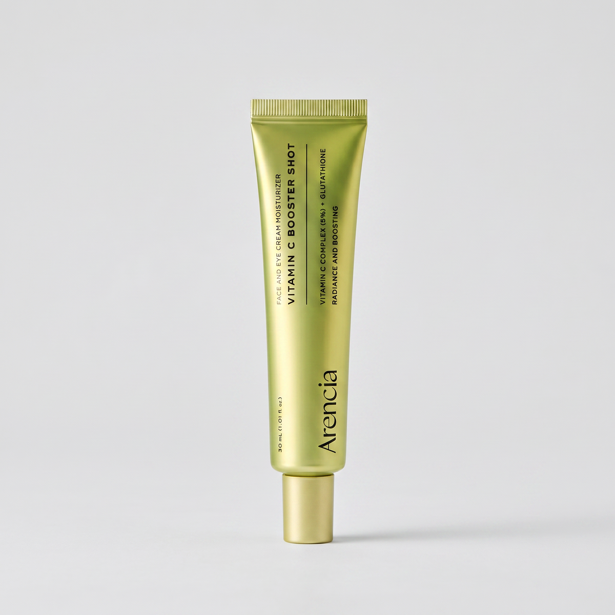 Arencia Vitamin C Booster Shot Serum reviving dull skin, evening tone, and restoring natural radiance.