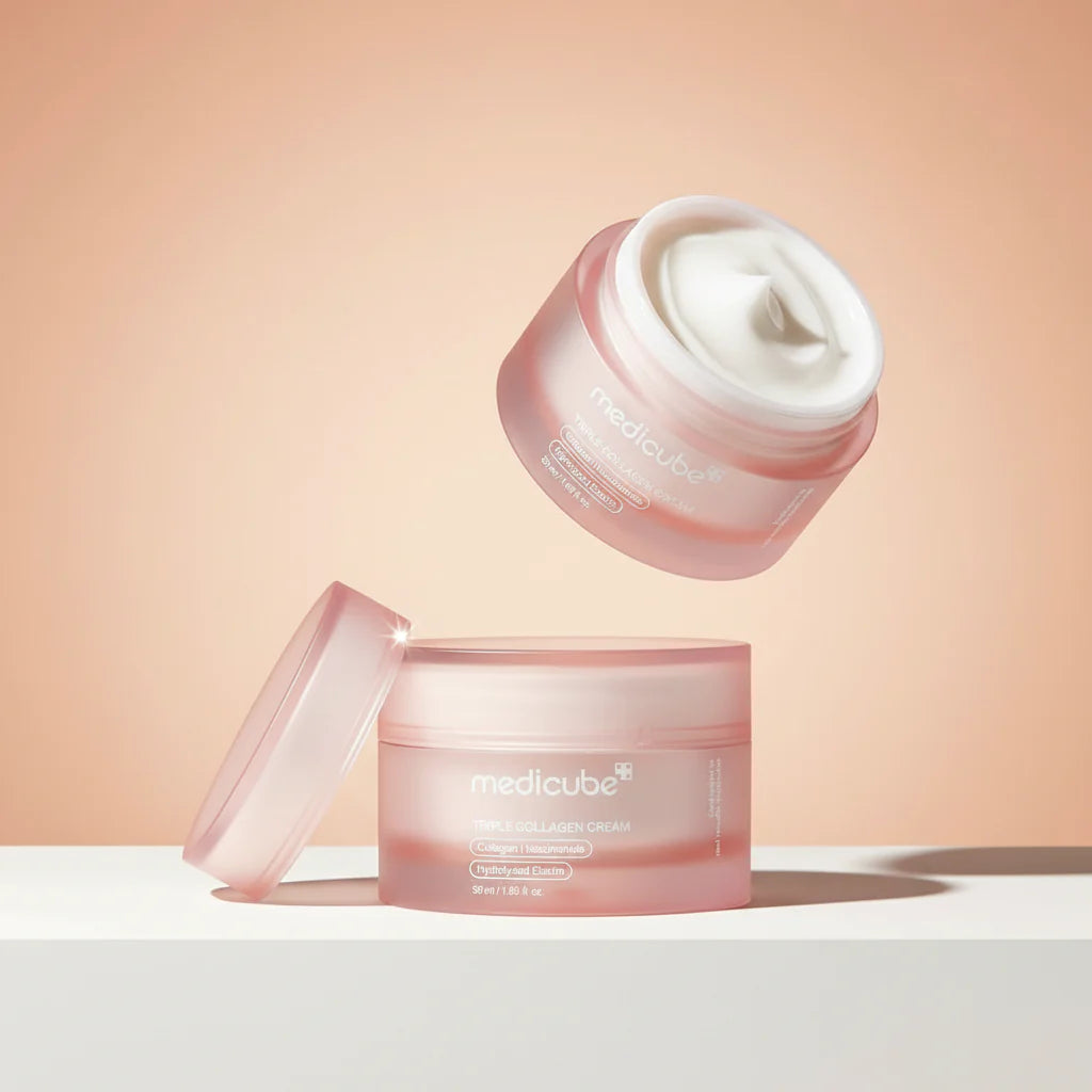 Medicube Triple Collagen Cream evening out skin tone and boosting natural radiance.