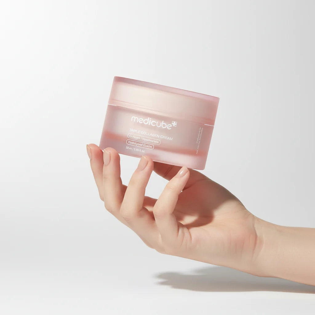 Medicube Triple Collagen Cream strengthening the skin barrier and improving resilience.
