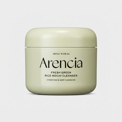 Arencia Fresh Green Rice Mochi Cleanser deep-cleansing, purifying, and rebalancing oily and acne-prone skin.