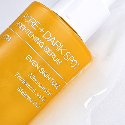 Celimax Brightening Serum with 5% Niacinamide & 3% Tranexamic Acid controlling excess oil and strengthening the skin barrier with 5% niacinamide.