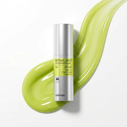 Celimax Vita A Retinol Shot Serum driving active ingredients into the pores using A-Shot technology.