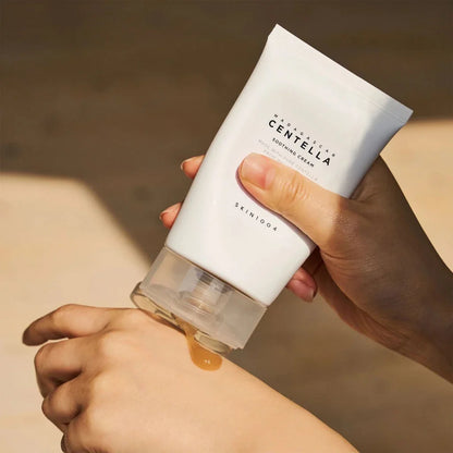 Centella Calming Cream providing rapid soothing relief and reducing visible redness without sticky residue.
