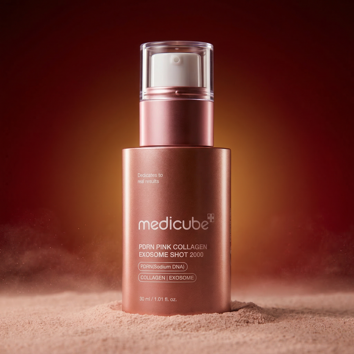 Medicube Pink Collagen PDRN Shot Serum refining rough skin texture and creating a luminous glass skin finish.