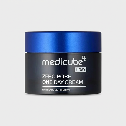 Medicube Zero Pore 1-Day Cream reducing enlarged pores, controlling oil, and smoothing skin texture.