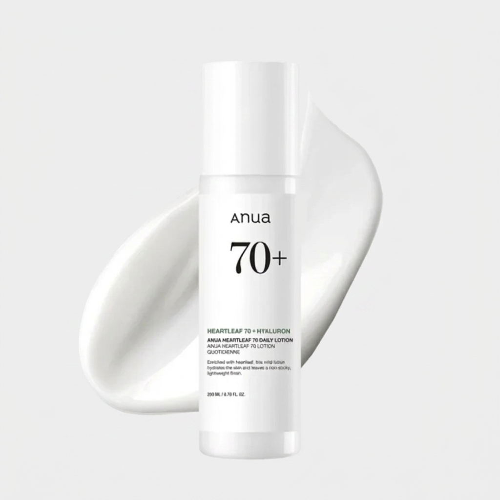 Anua Heartleaf 70 Daily Lotion hydrating, soothing, and balancing the skin.