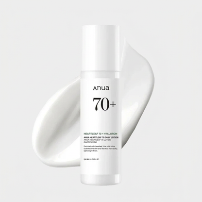 Anua Heartleaf 70 Daily Lotion hydrating, soothing, and balancing the skin.