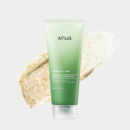 Anua Heartleaf Quercetinol Pore Deep Cleansing Foam deep-cleansing pores, controlling excess oil, and soothing the skin.