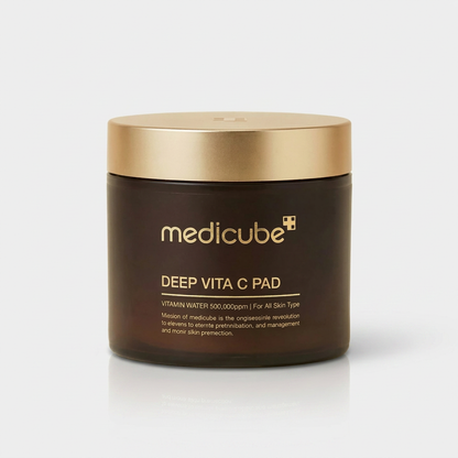 Medicube Vitamin C Brightening Pads visibly fading dark spots and hyperpigmentation.