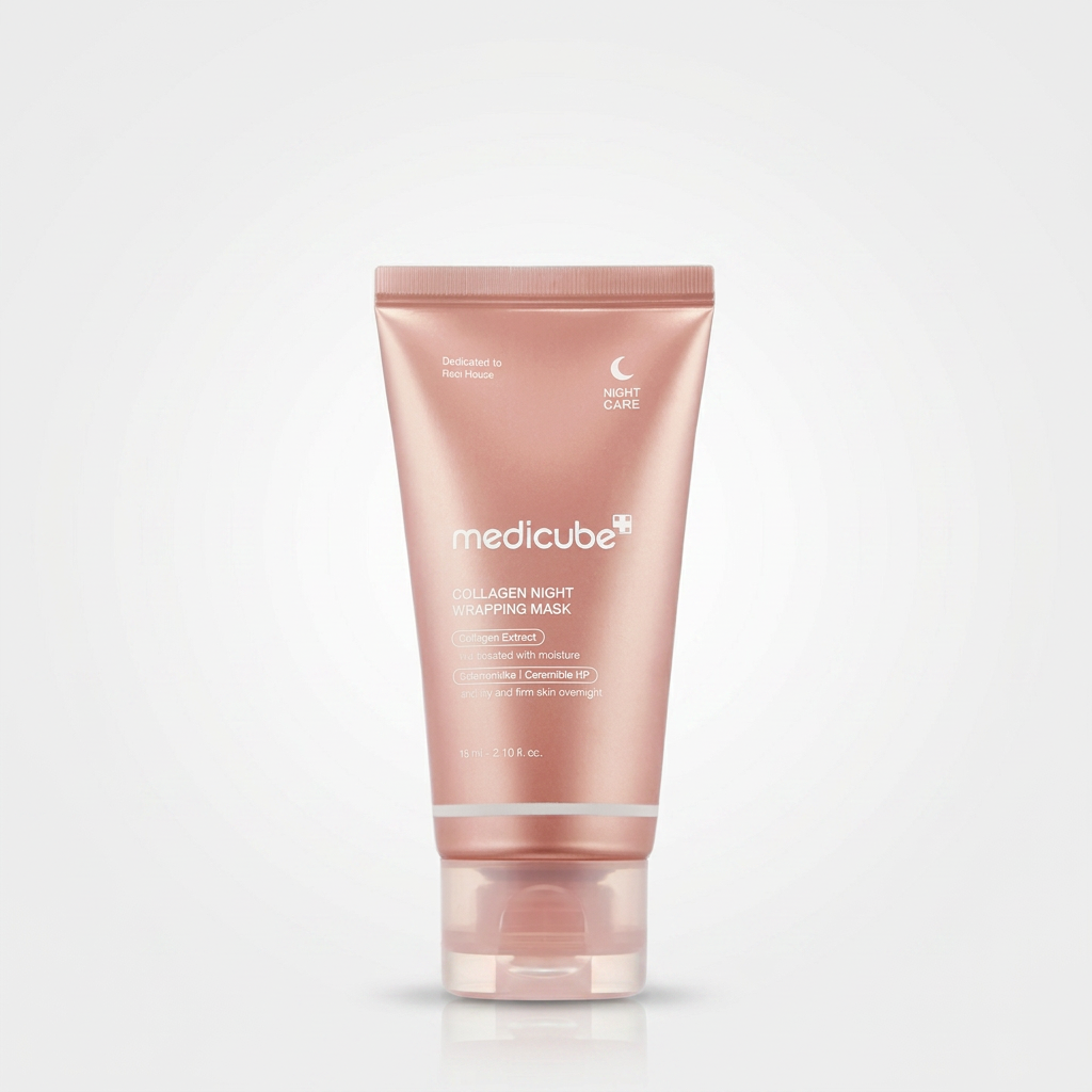 Medicube Collagen Overnight Mask improving skin elasticity and firmness while you sleep.