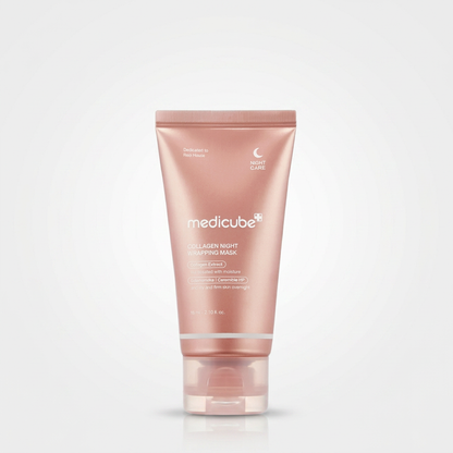 Medicube Collagen Overnight Mask improving skin elasticity and firmness while you sleep.