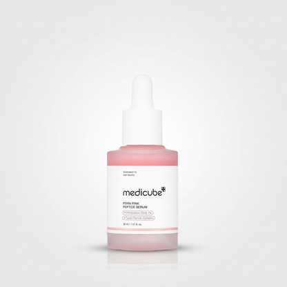 Medicube PDRN Pink Peptide Serum boosting skin elasticity and firmness.