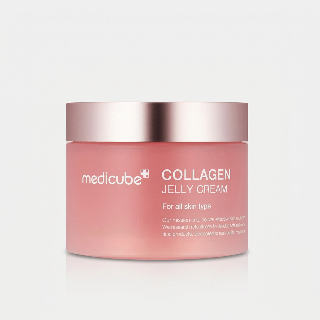 Medicube Collagen Niacinamide Jelly Cream achieving hydrated, firm, and naturally radiant skin.