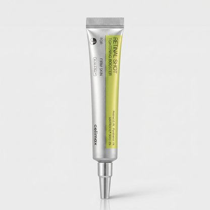 Celimax Vita A Retinal Shot Tightening Booster targeting wrinkles, enlarged pores, and uneven texture.