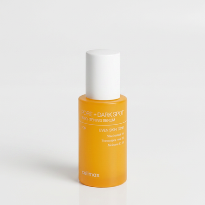 Celimax Brightening Serum with 5% Niacinamide & 3% Tranexamic Acid fading dark spots, evening skin tone, and minimising pores.
